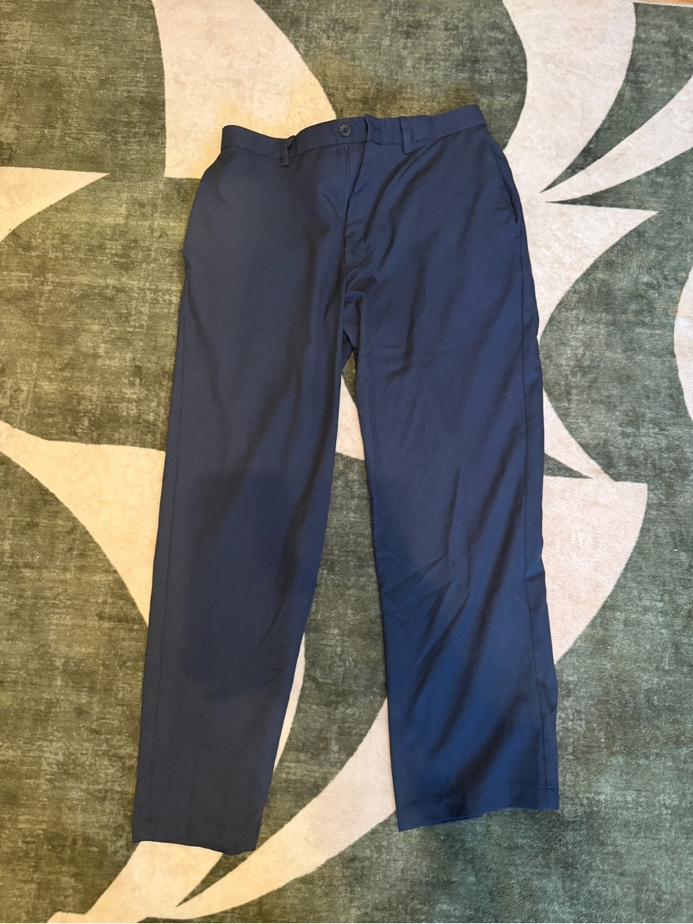 Haggar Navy Blue Cool Right Performance - Straight Leg Work Pant